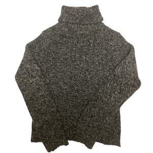 American Eagle Women’s Marbled Black Gray Turtleneck Sweater Wool Angora Size S